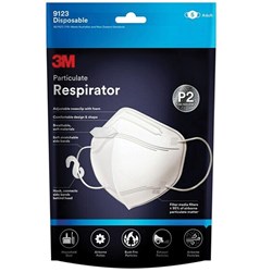3M 9123 Particulate Respirator Mask Disposable P2 White Pack Of 2