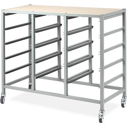 Visionchart Creative Kids Mobile Storage Trolley Only 1100Wx440Dx920mmH 15 Bay Grey