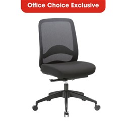 Buro Vela Mid Back Office Chair Black Mesh Back And Fabric Seat