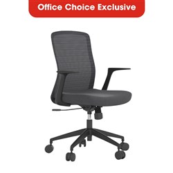 Buro Mondo Fleet Office Chair With Arms Black Mesh Back And Fabric Seat