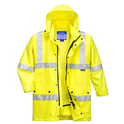 Portwest Argyle Hi-Vis Rain Traffic Jacket Large Yellow