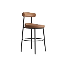 Rapidline Nyx Bar Stool 650mmH Black Frame And Amber PU Leather