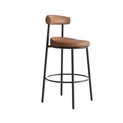Rapidline Nyx Bar Stool 750mmH Black Frame And Amber PU Leather