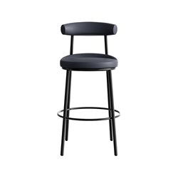 Rapidline Nyx Bar Stool 750mmH Black Frame And French Navy PU Leather