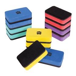 Educational Colours Mini Whiteboard Magnetic Erasers Assorted Set Of 10