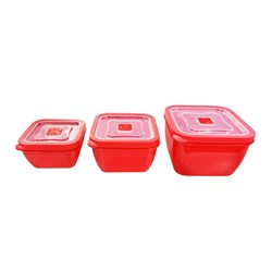 Connoisseur Microwave Containers Red Set Of 3