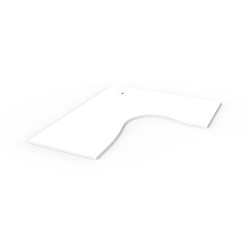 Rapidline Corner Workstation Top Only 1800/1500W x 700D x 25mmD With Cable Port White
