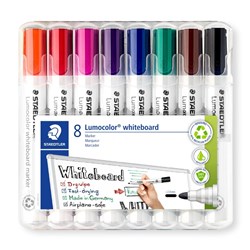 Staedtler 351 Lumocolor Whiteboard Marker Bullet 2mm Assorted Wallet of 8