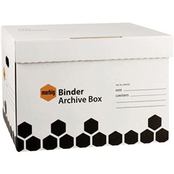 Marbig Enviro Binder Archive Box Hinged Lid 345W x 480D x 330mmH White