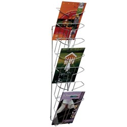 Alba Wire Wall Mounted Brochure Holder A4 7 Tier Chrome