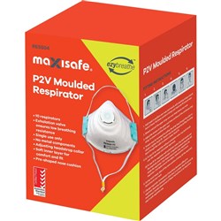 Maxisafe P2V Moulded Respirator Disposable With Valve Pack Of 10 White