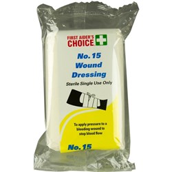 First Aider's Choice Wound Dressings No.15 Large 60 x 90mm Single Use White