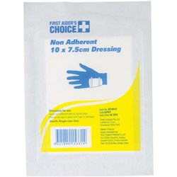 First Aider's Choice Non-Adherent Dressing 7.5 x 10cm Pack Of 10 White