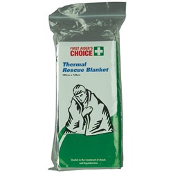 First Aider's Choice Thermal Rescue Blanket 129W x 185cmL Silver
