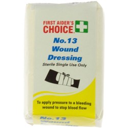First Aider's Choice Wound Dressings No.13 Small 40 x 60mm Single Use White