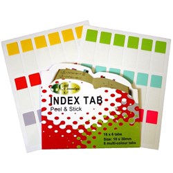 Gold Sovereign Index Tabs Peel & Stick 10x30mm Multi-Coloured Pack of 108