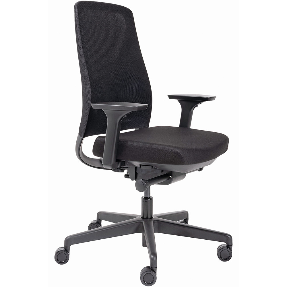 Buro Konfurb Sense Ergonomic Office Chair With Arms  Black Fabric Seat And Back