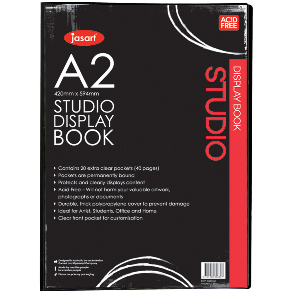 Jasart Studio Display Book A2 20 Pockets Black