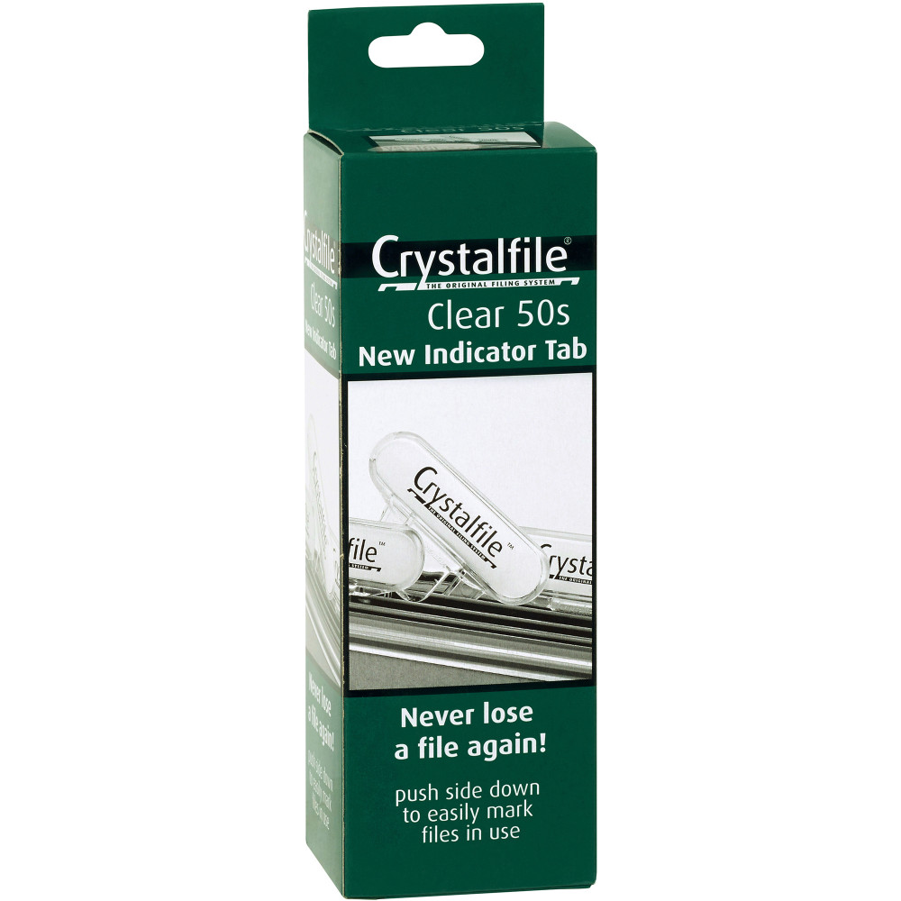 Crystalfile Indicator Tabs Rounded Edge Clear Pack Of 50