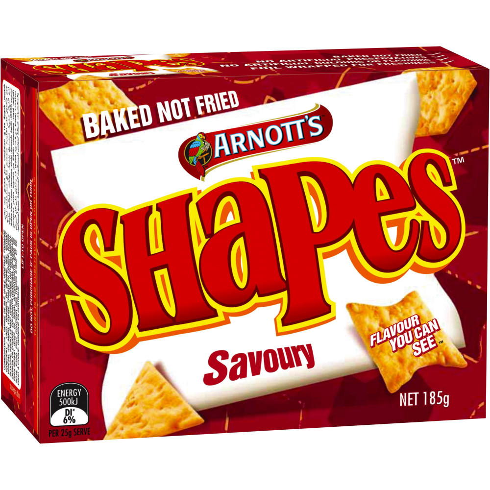 Arnott's Shapes Biscuits Savoury 185gm