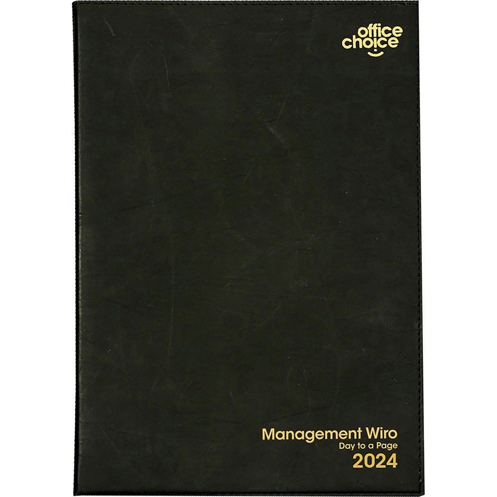 Office Choice Management Diary A4 Day To Page Black