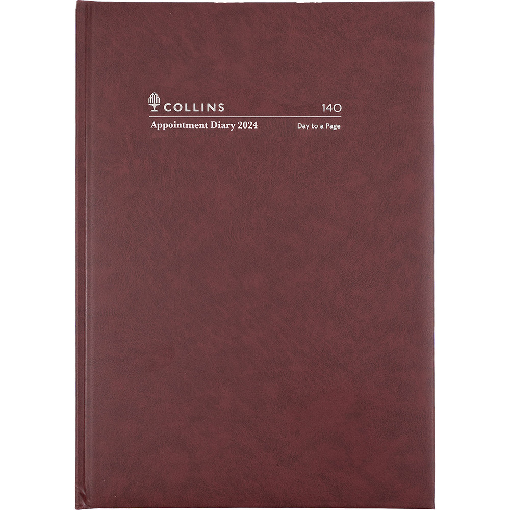 Collins Appointment Diary 2024 A4 Day To Page Burgundy
