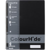ColourHide Lecture Book A4 7 Hole Punched Side Bound 140 Page Black