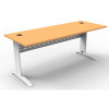 Rapid Span Open Straight Desk 1800Wx700mmD Modesty Panel With Beech Top & White Steel Frame