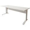 Rapid Span Open Straight Desk 1500Wx700mmD Modesty Panel With White Top & White Steel Frame