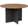 OM Premier Round Meeting Table 900 Diameter x 720mmH Regal Walnut And Charcoal