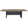 OM Boat Shape Boardroom Table  2400W x 1200D x 720mmH  Regal Walnut And Charcoal