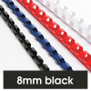 Rexel Plastic Binding Comb 8mm 21 Loop 45 Sheet Capacity Black Pack Of 100