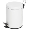 Compass Round Powder Coated Pedal Bin 5 Litres White