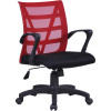 Rapidline Vienna Office Chair Medium Mesh Back With Arms Fabric Seat Red Mesh Back