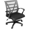 Rapidline Vienna Office Chair Medium Mesh Back With Arms Fabric Seat Silver Mesh Back