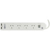 Italplast 4 Outlet Powerboard Master Switch Surge Overload Protection And 2 USB White