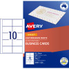 Avery Business Cards Laser Inkjet Labels Matte White LJ39 90x52mm 10UP 200 Cards