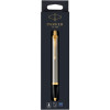 Parker IM Ballpoint Pen Retractable Brushed Metal Gold Trim Stainless Steel Hangsell