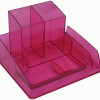 Italplast Desk Organiser Translucent Tinted Pink