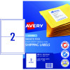 Avery Laser Shipping Labels White L7168 199.6x143.5mm 2UP 500 Labels 250 Sheets