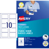 Avery Fabric Name Badge Laser Labels White L7427 88x52mm 10UP 150 Labels 15 Sheets