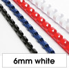 Rexel Plastic Binding Comb 6mm 21 Loop 25 Sheet Capacity White Pack Of 100