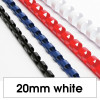 Rexel Plastic Binding Comb 20mm 21 Loop 160 Sheets Capacity White Pack Of 100
