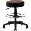 Utility Drafting Stool Height Adjustable  With Foot Ring Black PU
