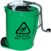 Cleanlink Heavy Duty Plastic Mop Bucket Metal Wringer 16L Green