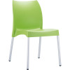 Vita Hospitality Dining Chair Indoor Outdoor Use Stackable Aluminium Legs Green Shell