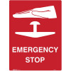 Brady Emergency Sign Emergency Stop 600x450mm Polypropylene