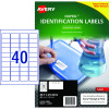 Avery NoPeel Laser Labels Identification White L6145 45.7x25.4mm 40UP 400 Labels