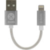 Moki USB To Lightning SynCharge Cable 10cm Braided Silver