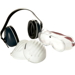 3M 645838 Protector Safety Kit Earmuff Goggles & 5 Dust Masks